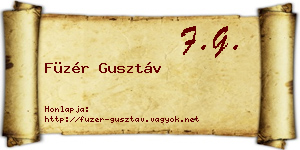 Füzér Gusztáv névjegykártya